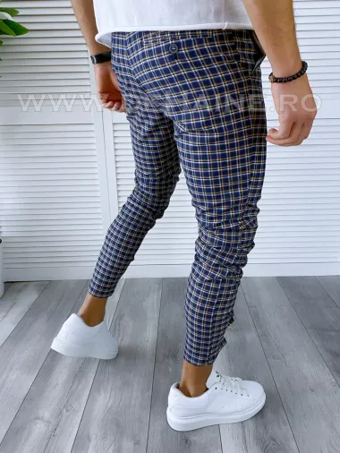 Pantaloni barbati casual regular fit in carouri B1739 D11-6